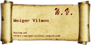 Weiger Vilmos névjegykártya